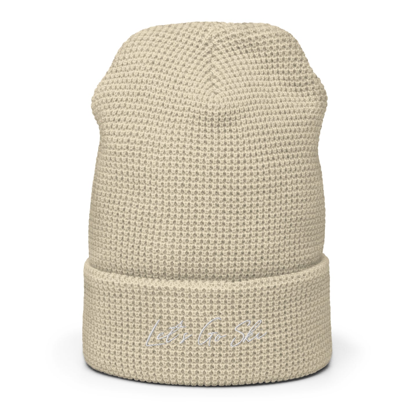 Let's Go Ski -Waffle beanie