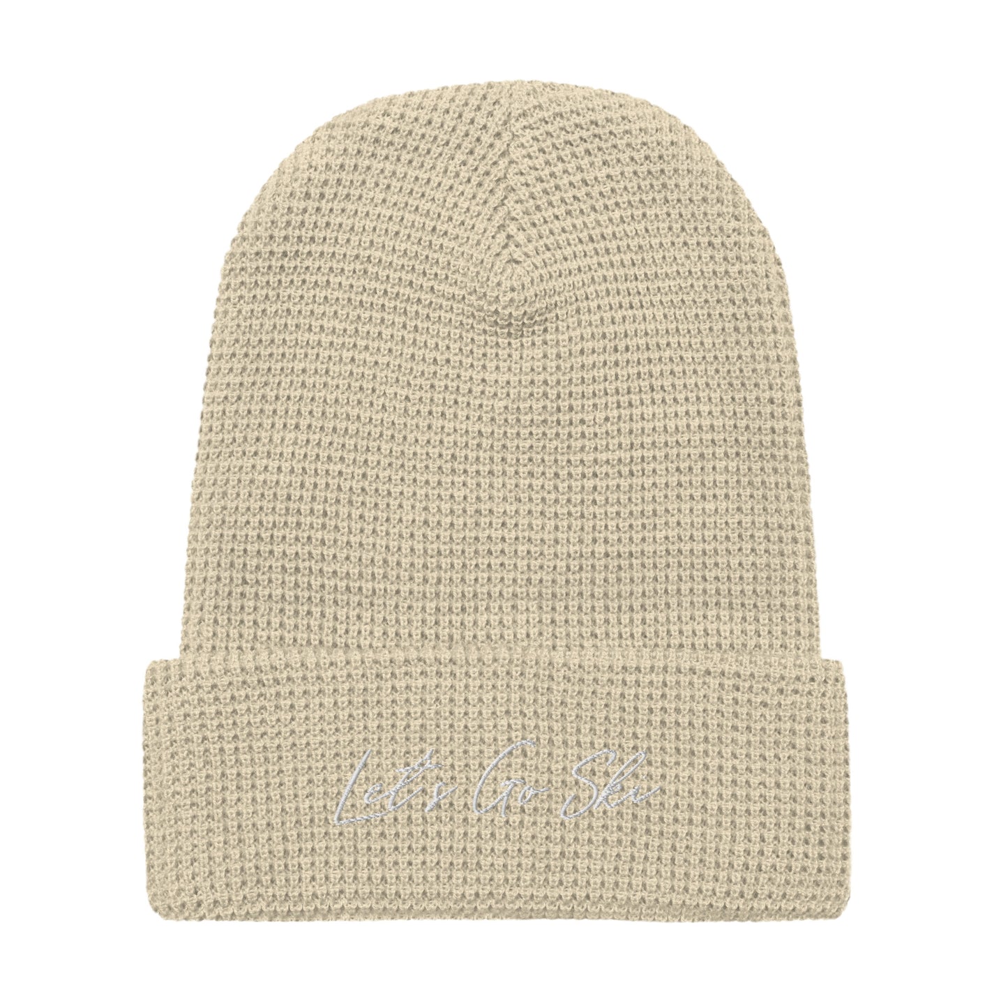 Let's Go Ski -Waffle beanie