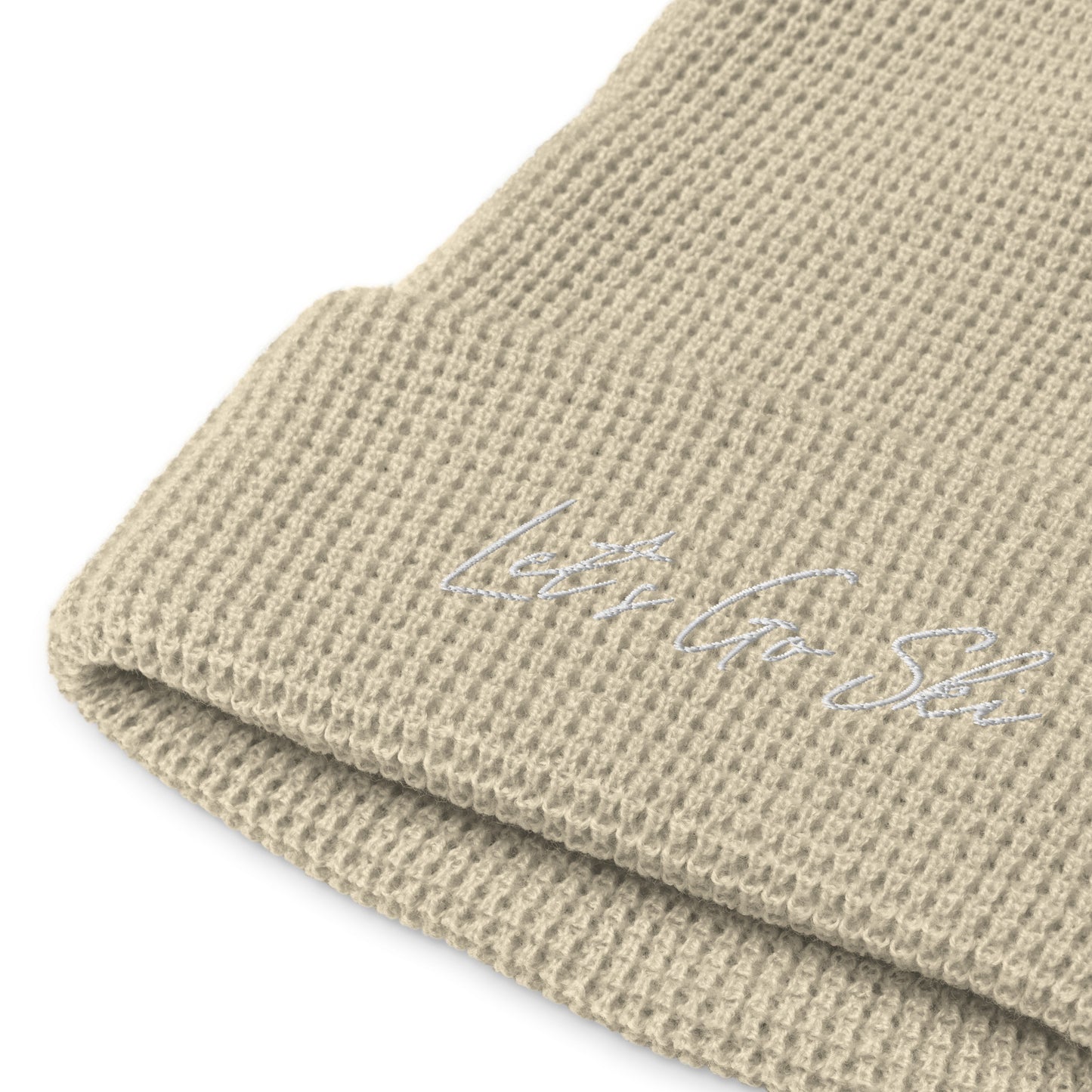 Let's Go Ski -Waffle beanie