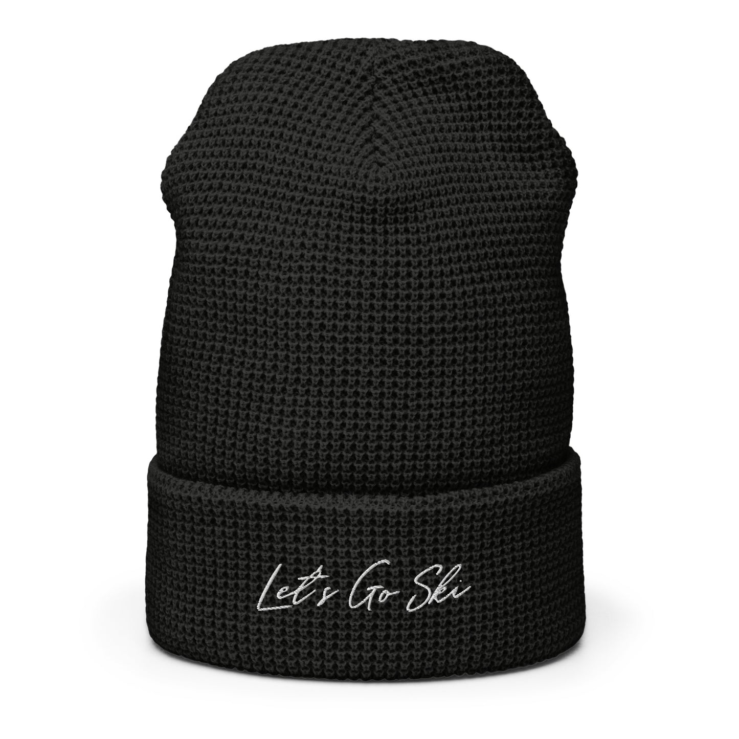 Let's Go Ski -Waffle beanie