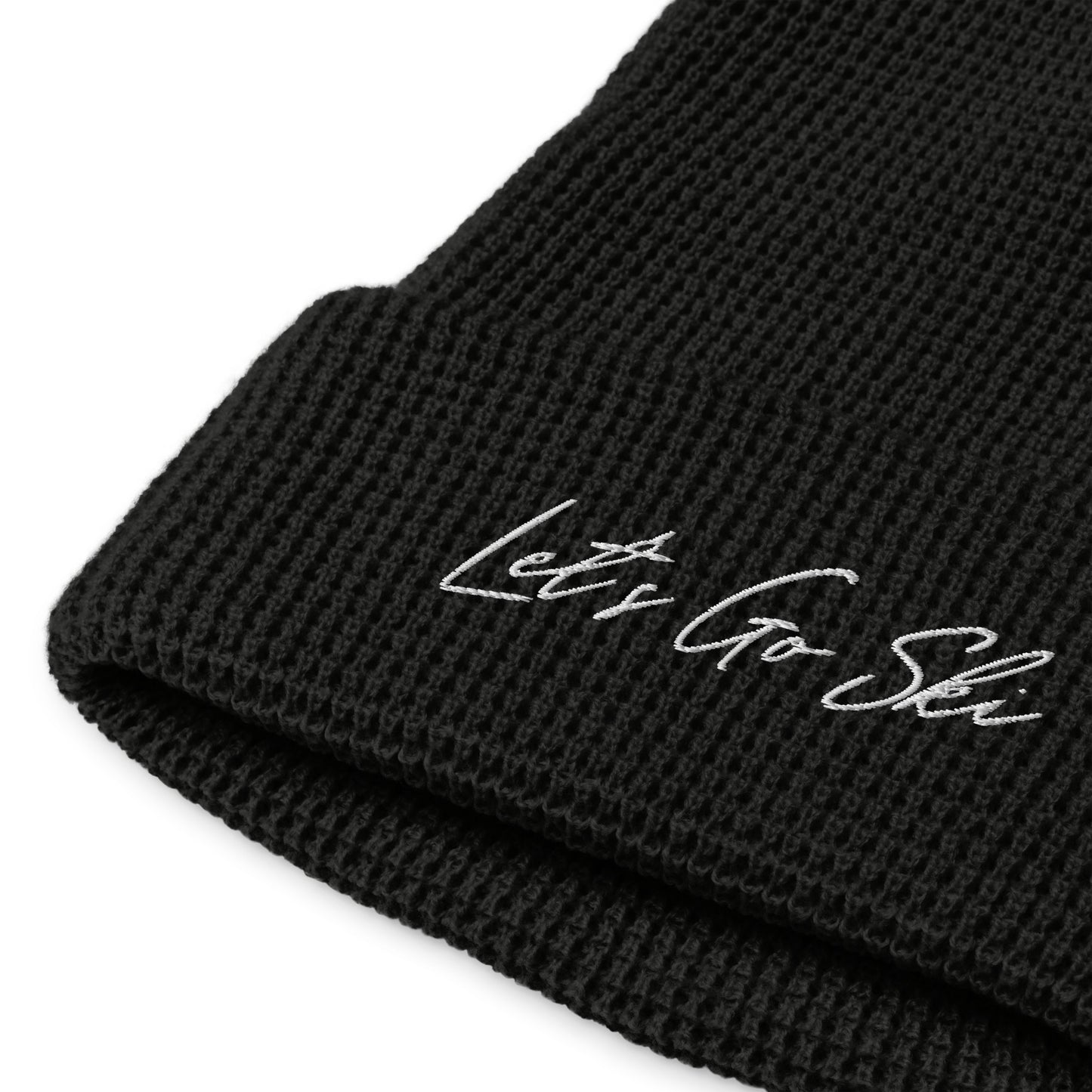 Let's Go Ski -Waffle beanie