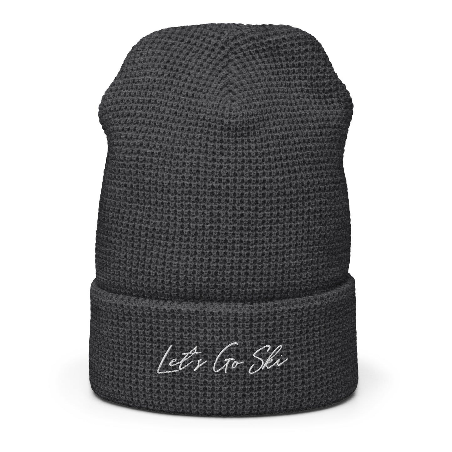 Let's Go Ski -Waffle beanie