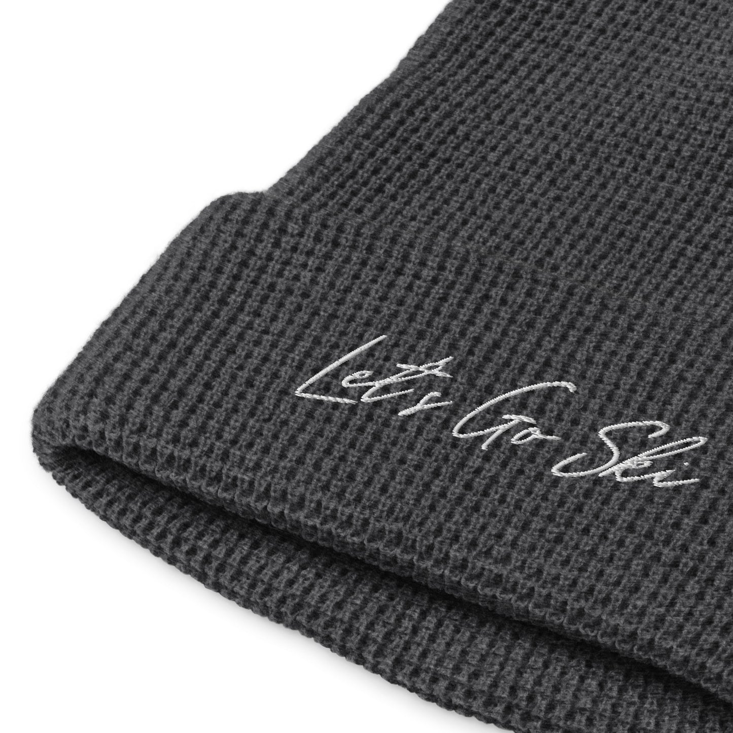 Let's Go Ski -Waffle beanie