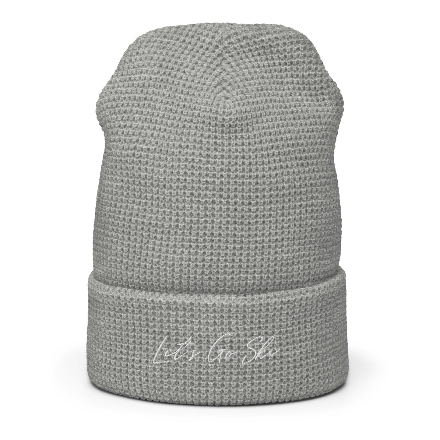 Let's Go Ski -Waffle beanie
