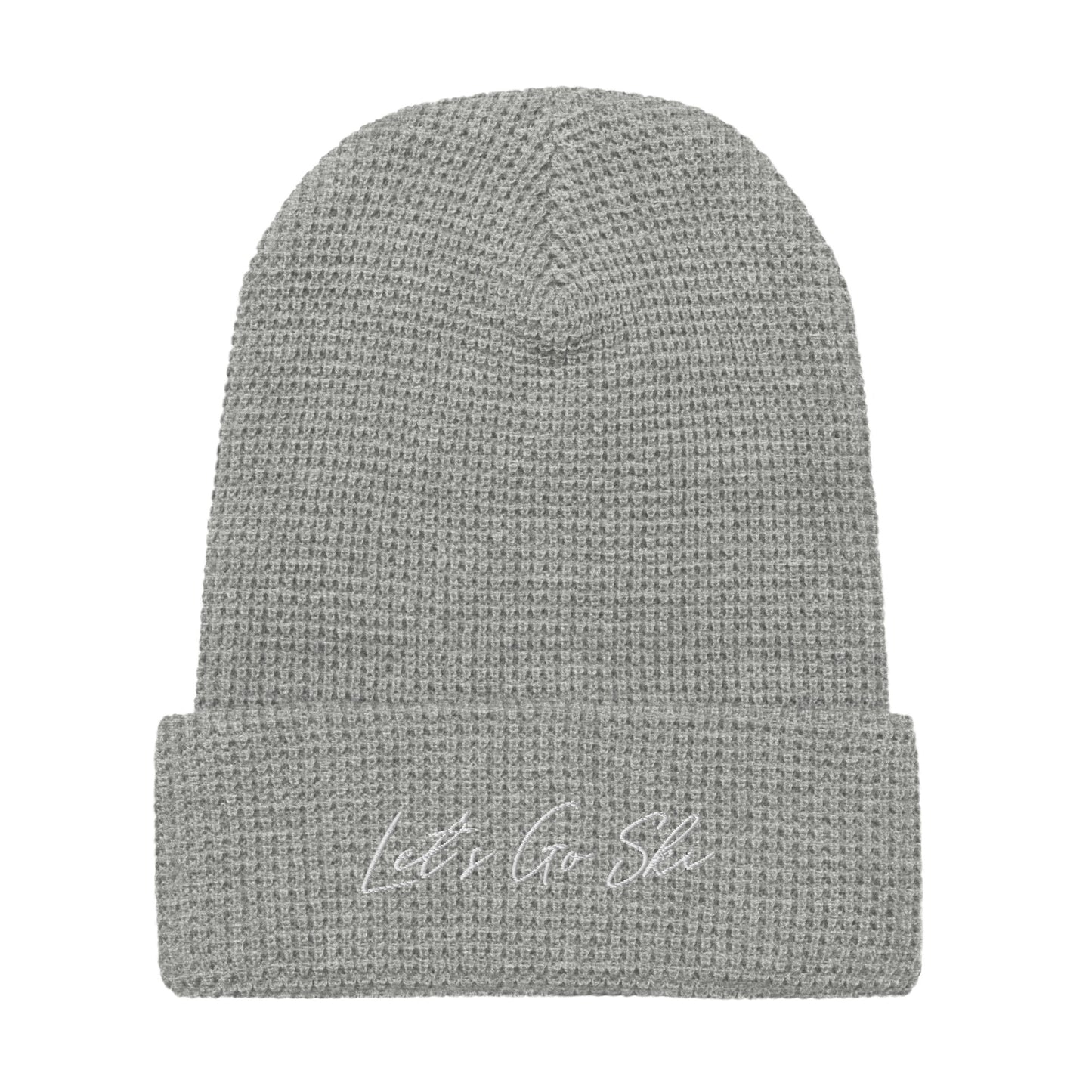 Let's Go Ski -Waffle beanie