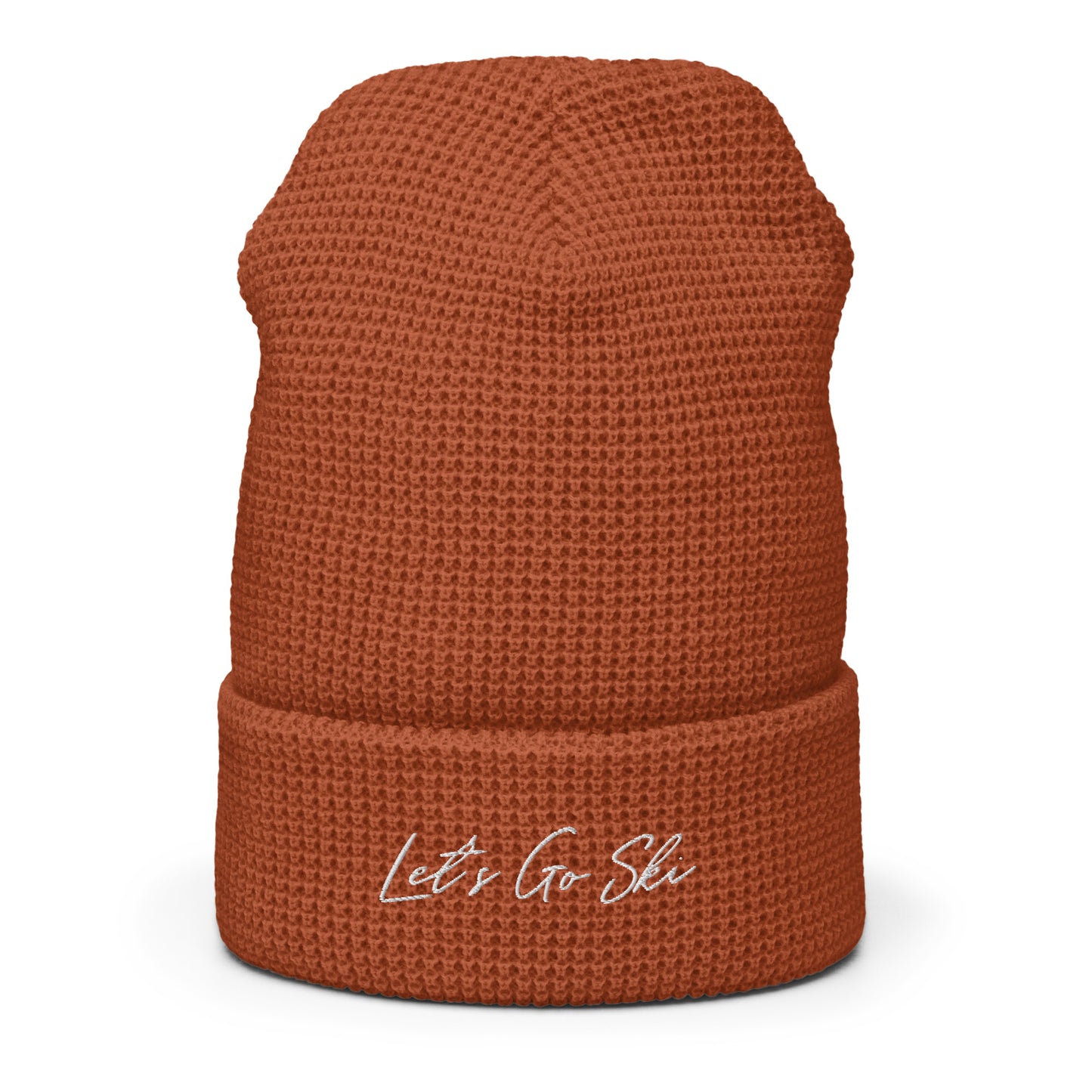 Let's Go Ski -Waffle beanie