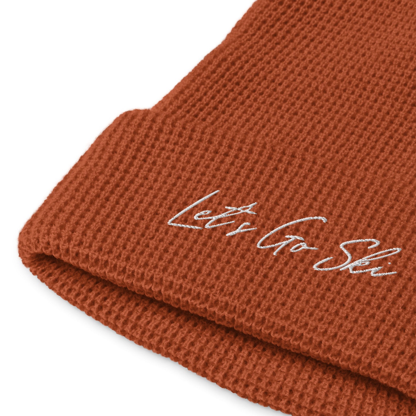 Let's Go Ski -Waffle beanie