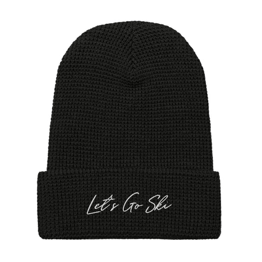 Let's Go Ski -Waffle beanie